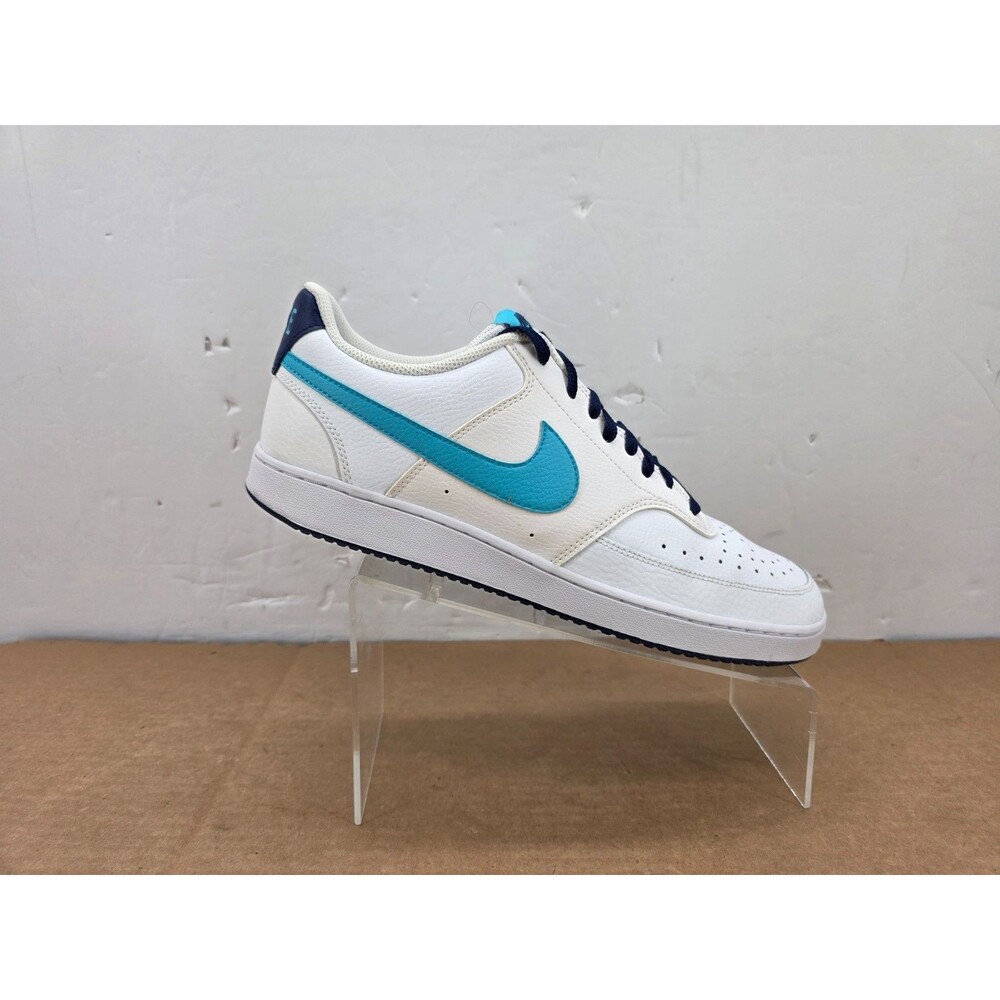 Nike Court Vision Lo White/Turquoise Blue-Blue Void (DM1187 100) Mens Size 13